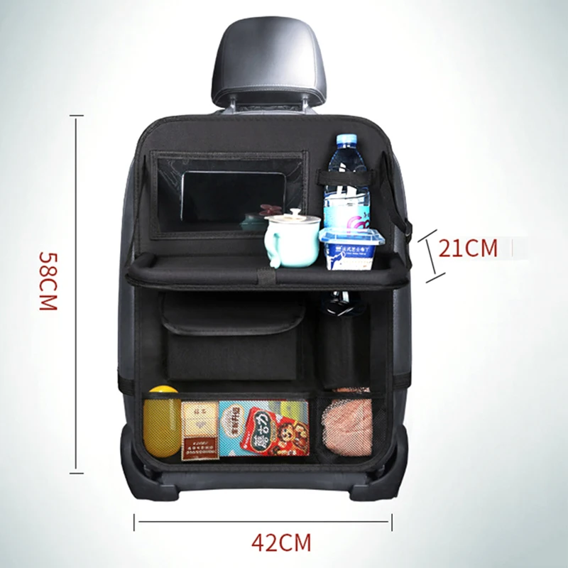 Foldable Waterproof Car Seat Organizer with Tablet Holder - Image 2