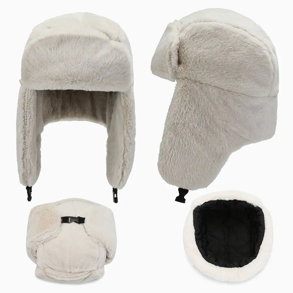 Thick Plush Ushanka Bomber Hat for Winter Skiing Outdoor - Image 4
