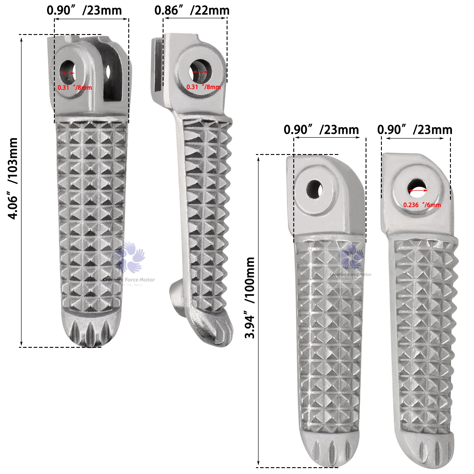 Aluminum Motorcycle Footpegs for Yamaha YZF-R1 R6 VMX1700 - Image 6