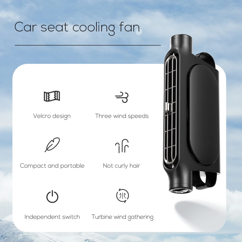 USB Powered Adjustable Car Seat Fan 3 Speed Cooling System - Image 4