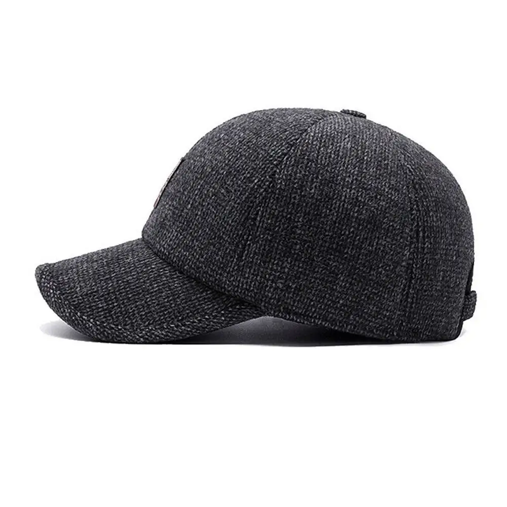 Men's Adjustable Warm Polyester Earmuffs Baseball Cap - Image 5