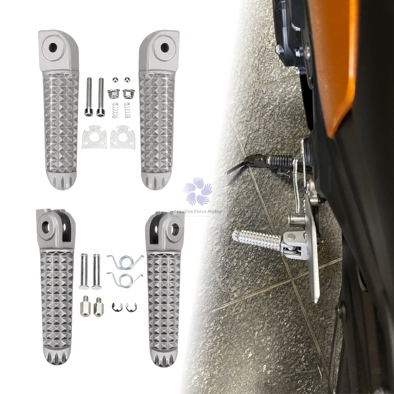 Aluminum Motorcycle Footpegs for Yamaha YZF-R1 R6 VMX1700 - Image 4