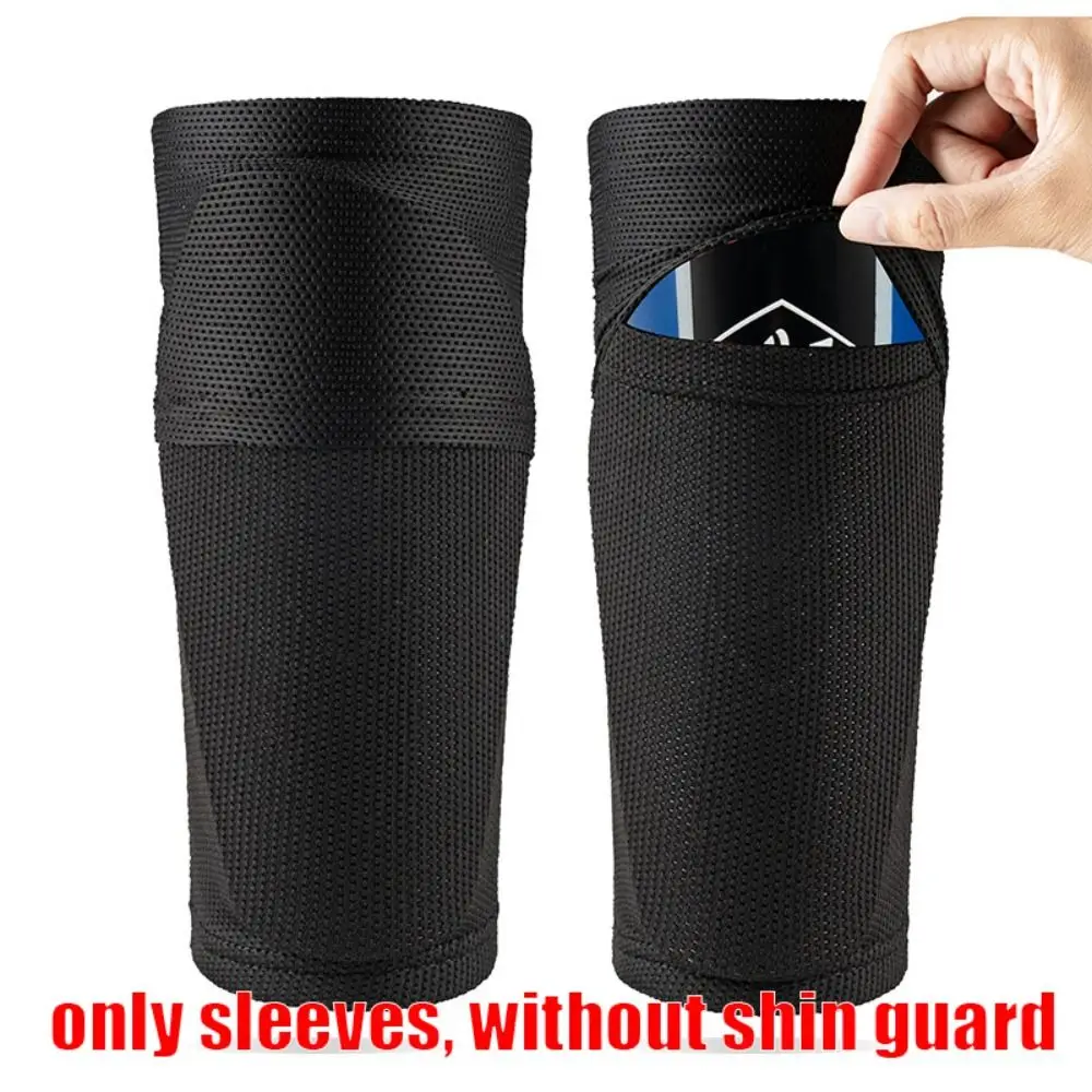 Nylon Soccer Shin Guards Adult Calf Protectors with Pocket - Image 2