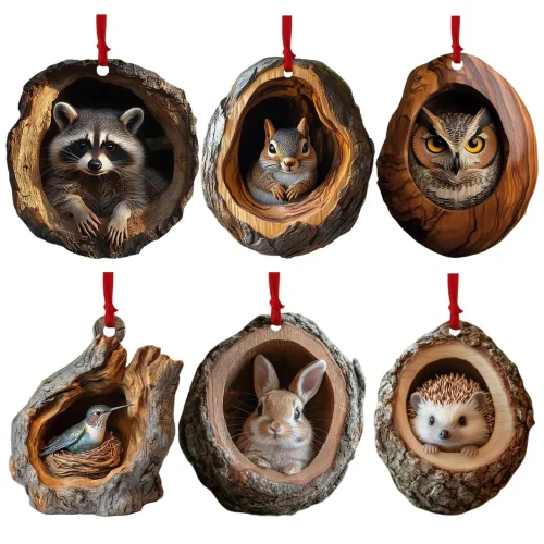 Acrylic Animal Ornaments for Christmas Tree Decor