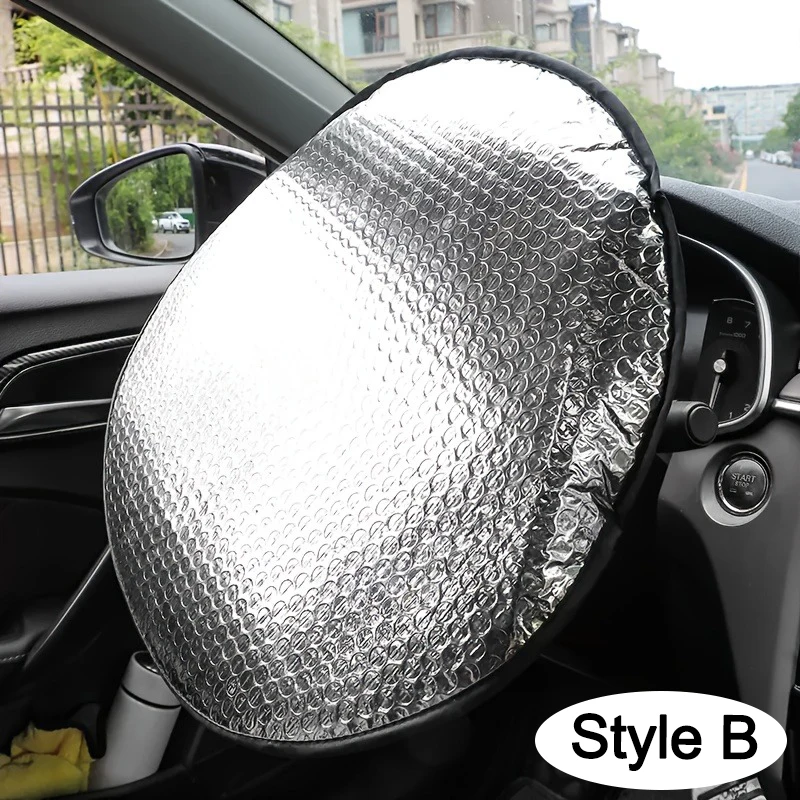 Double Thick Car Steering Wheel Sun Shade Anti-UV Cover - Image 6