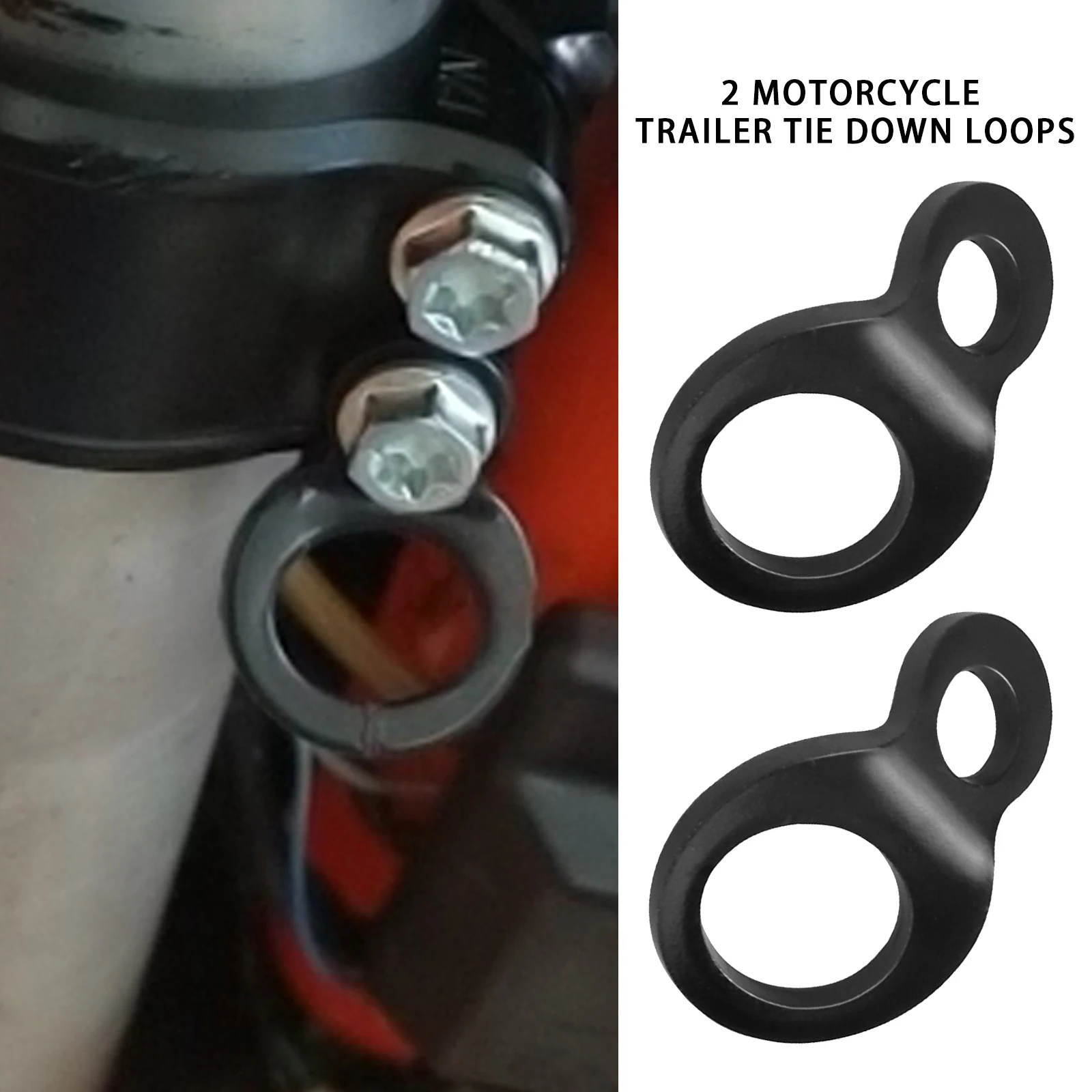 Stainless Steel Tie-Down Strap Rings for Motorcycle ATV UTV - Image 2