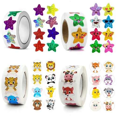 Colorful Holographic Star Stickers for Scrapbooking DIY Kids
