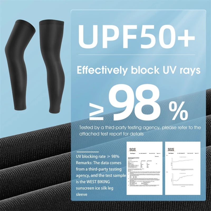 West Biking UV Protection Compression Cycling Leg Sleeves - Image 2