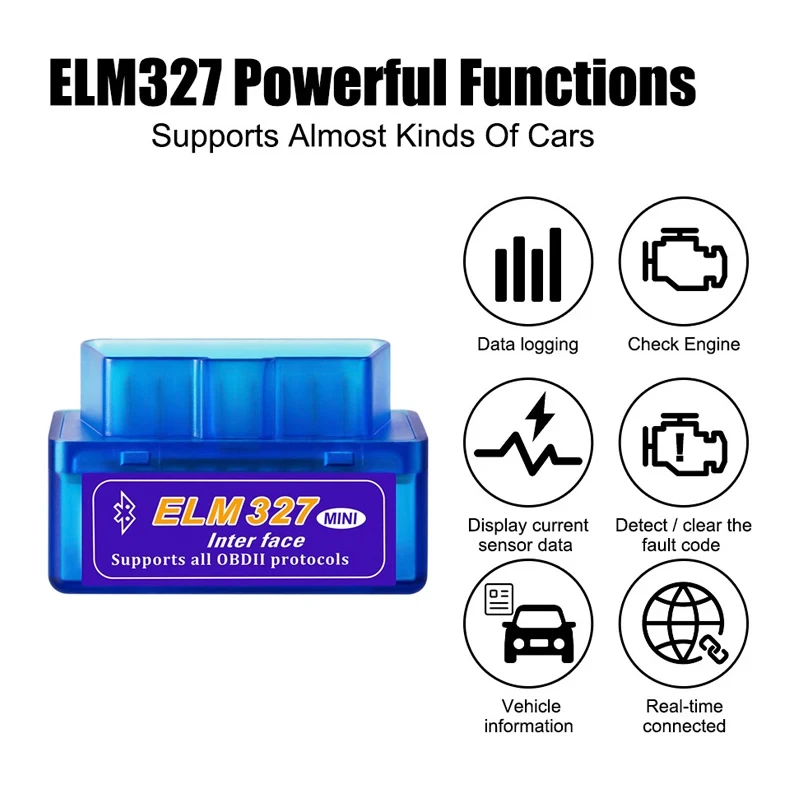 OBD2 Scanner ELM327 V2.1 Bluetooth Code Reader for Android Windows - Image 2