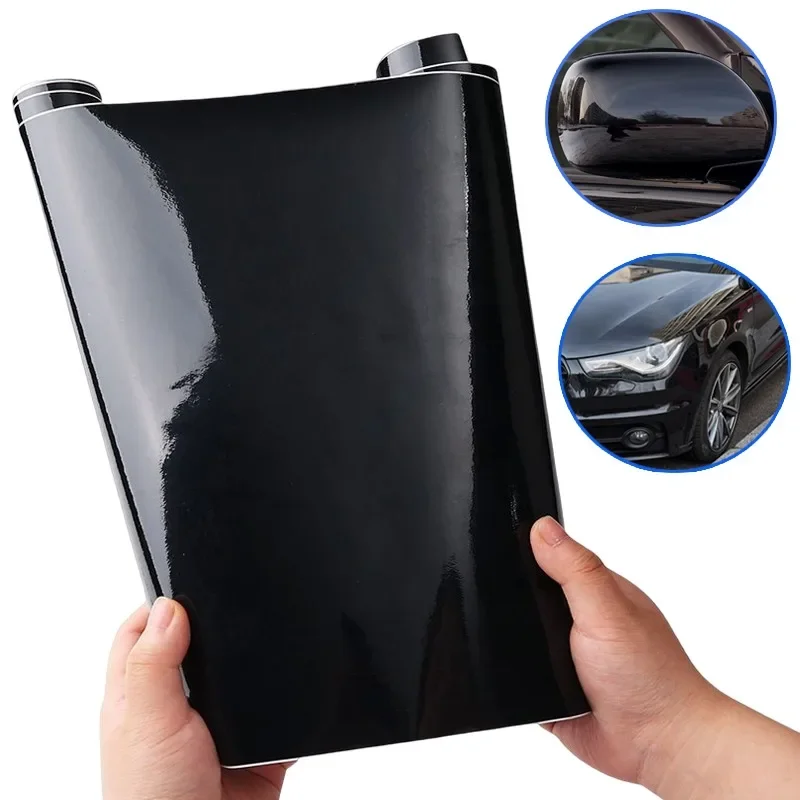 Gloss Black PVC Car Body Vinyl Wrap Self Adhesive 150x50cm - Image 2