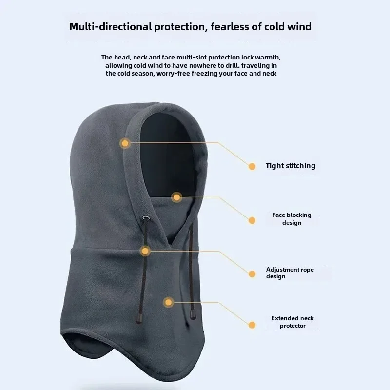 Windproof Balaclava Winter Hat 4-in-1 Face Cover Scarf - Image 3