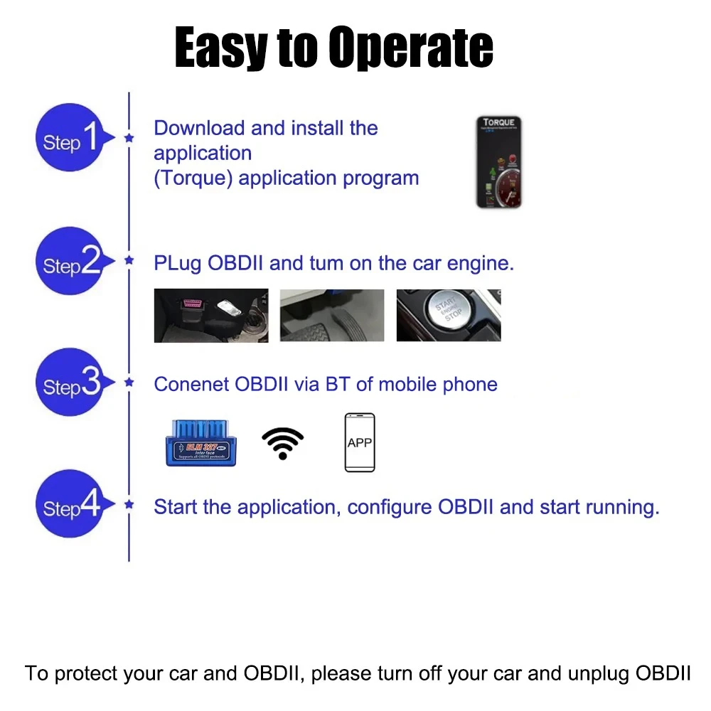 OBD2 Scanner ELM327 V2.1 Bluetooth Code Reader for Android Windows - Image 5
