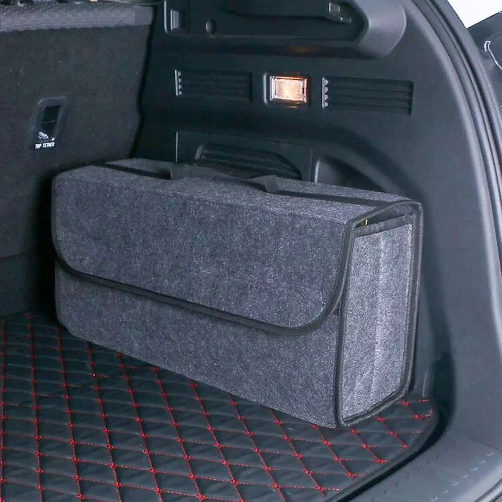 Woolen Felt Car Trunk Organizer Multi-Pocket Storage Box - Image 2