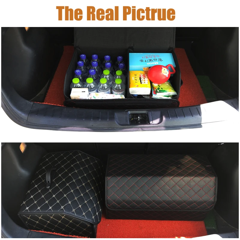 Large Capacity PU Leather Car Trunk Organizer Storage Bag - Image 5