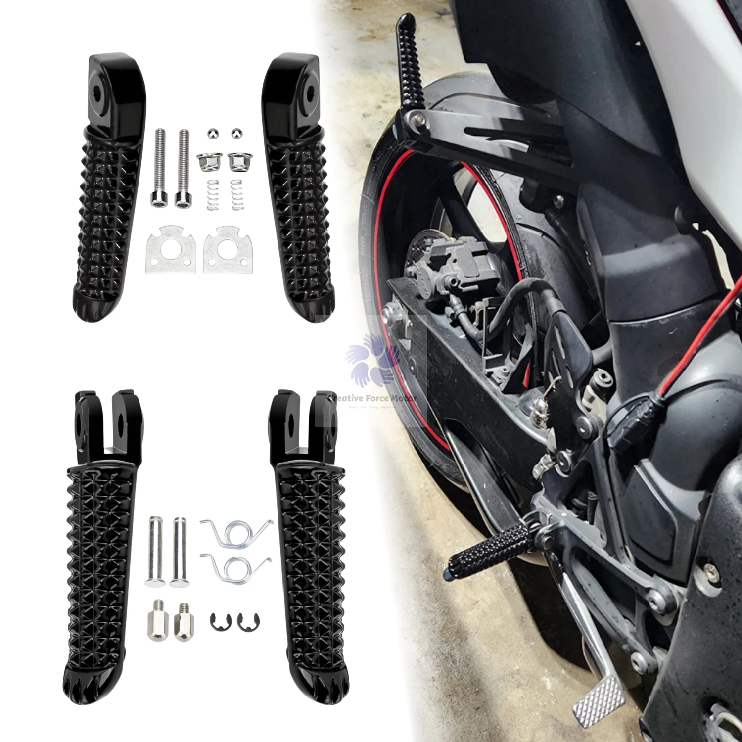 Aluminum Motorcycle Footpegs for Yamaha YZF-R1 R6 VMX1700 - Image 5