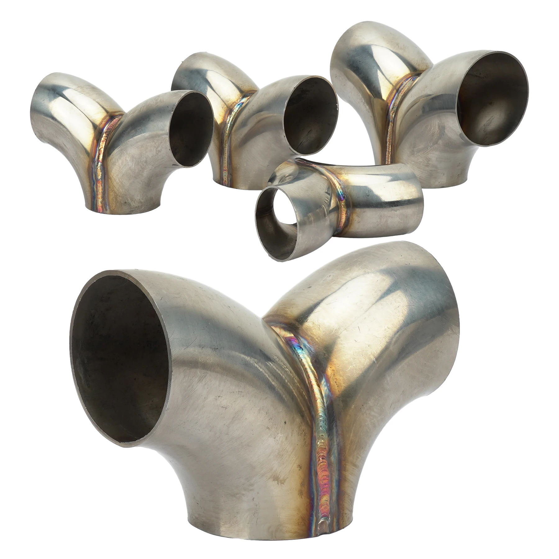 Universal Stainless Steel Y Shape Exhaust Connector 51-76mm - Image 4