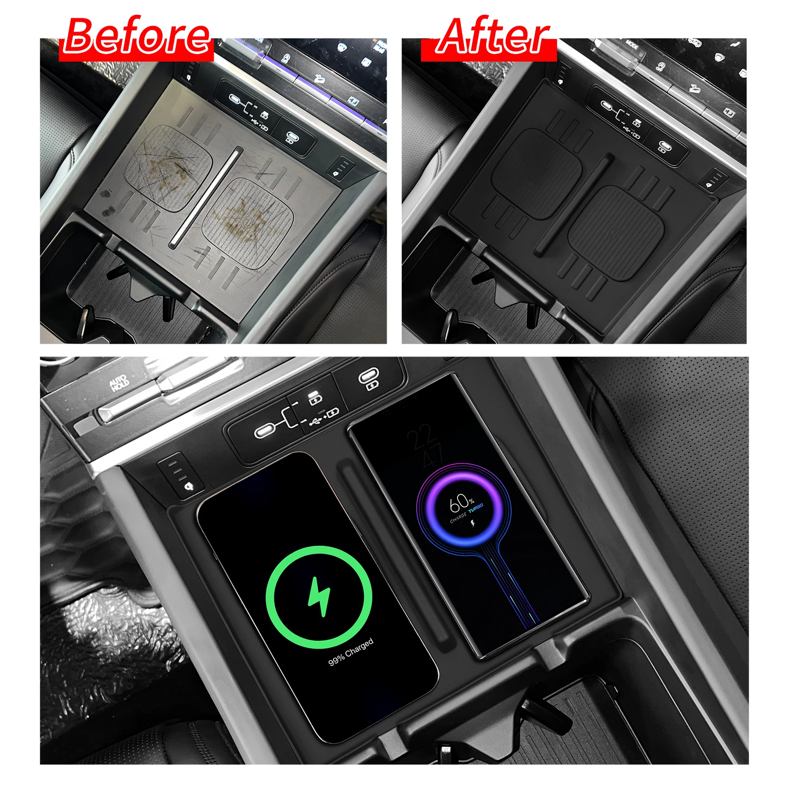 Hyundai Santa Fe Armrest Storage Box Organizer Black 2024-2026 - Image 6