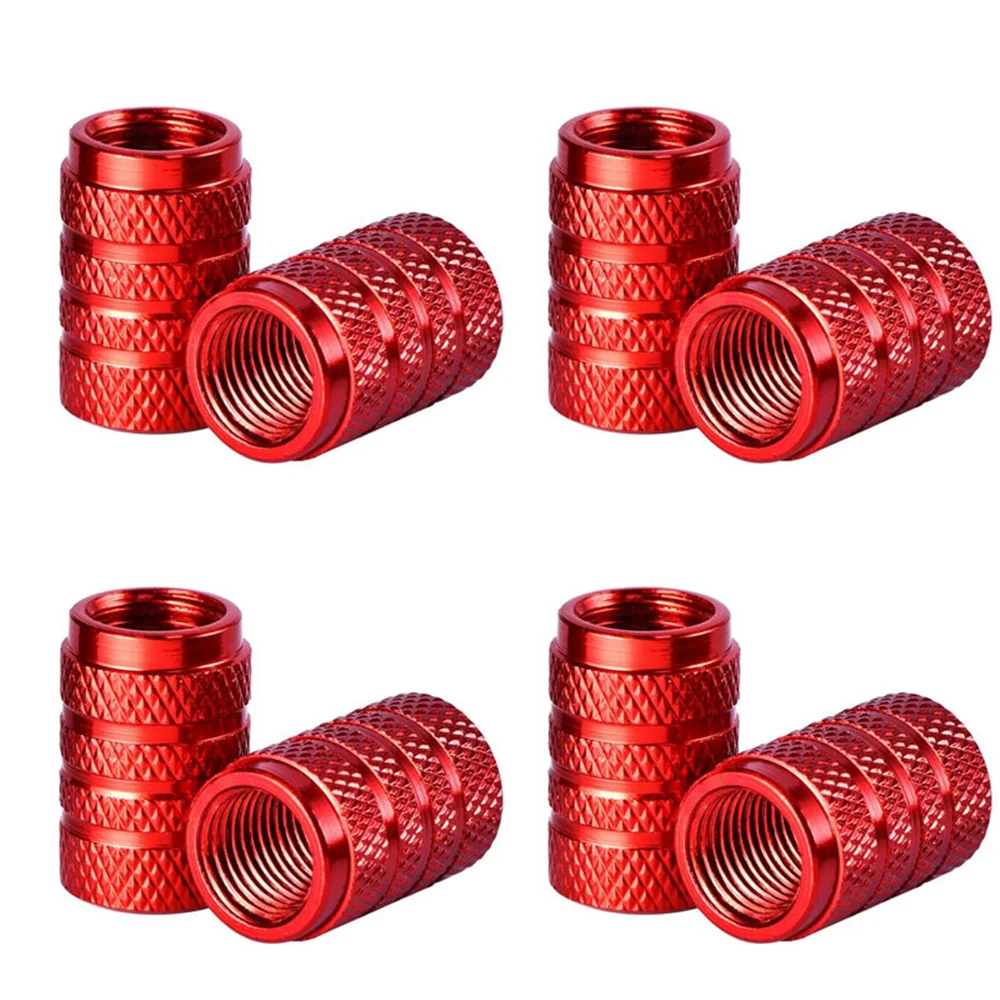 DSYCAR Aluminum Tire Valve Stem Caps 4Pcs Knurling Style - Image 3
