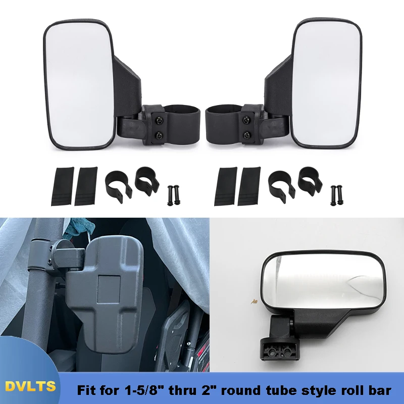 UTV 1.75" 2" Side Rear View Mirrors for Can Am Polaris RZR - Image 6
