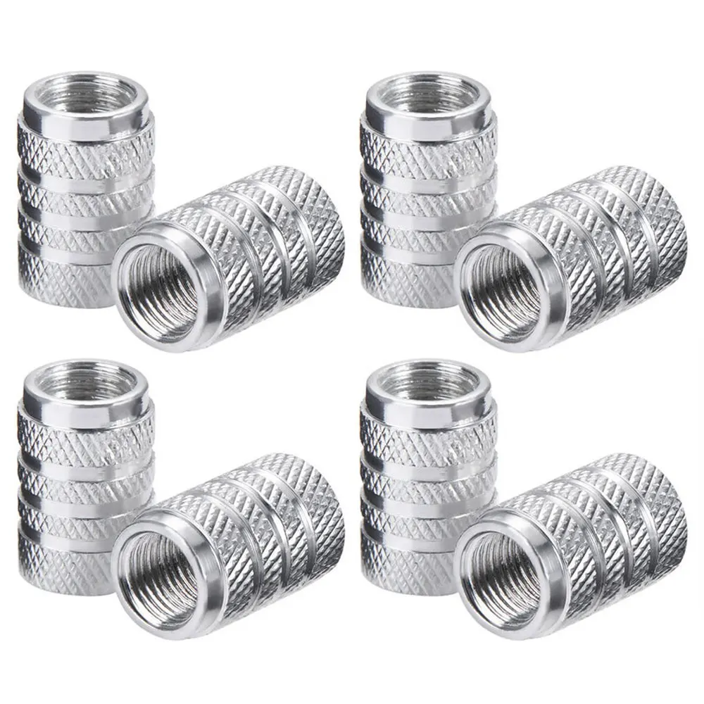 DSYCAR Aluminum Tire Valve Stem Caps 4Pcs Knurling Style - Image 4