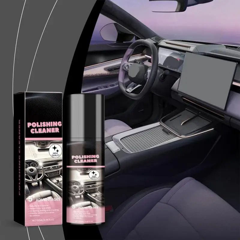 100ml Car Interior Polish Cleaner Shine Detailer Spray - Image 5
