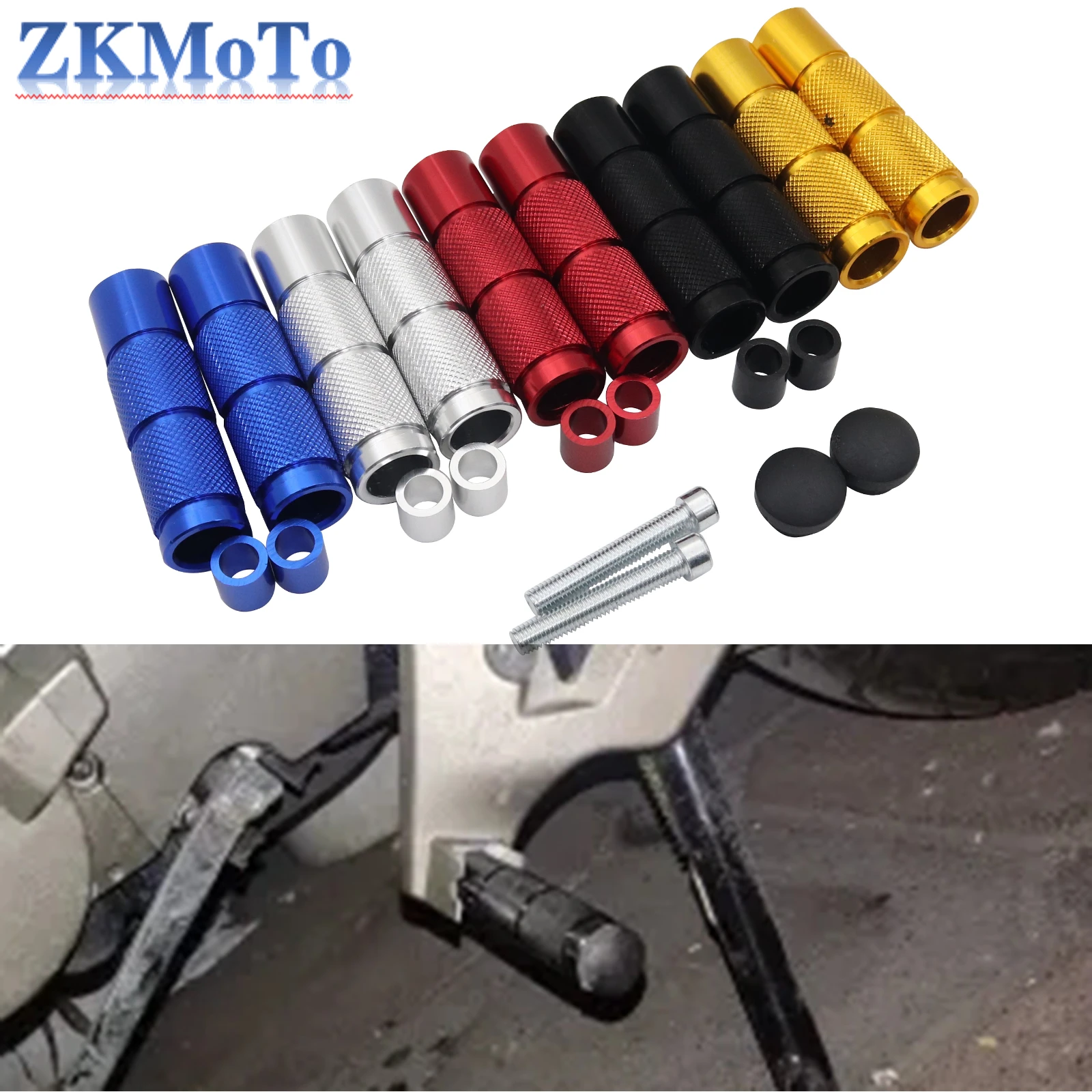 CNC Aluminum M8 Footrests for Motorcycle ATV Dirt Bike Universal