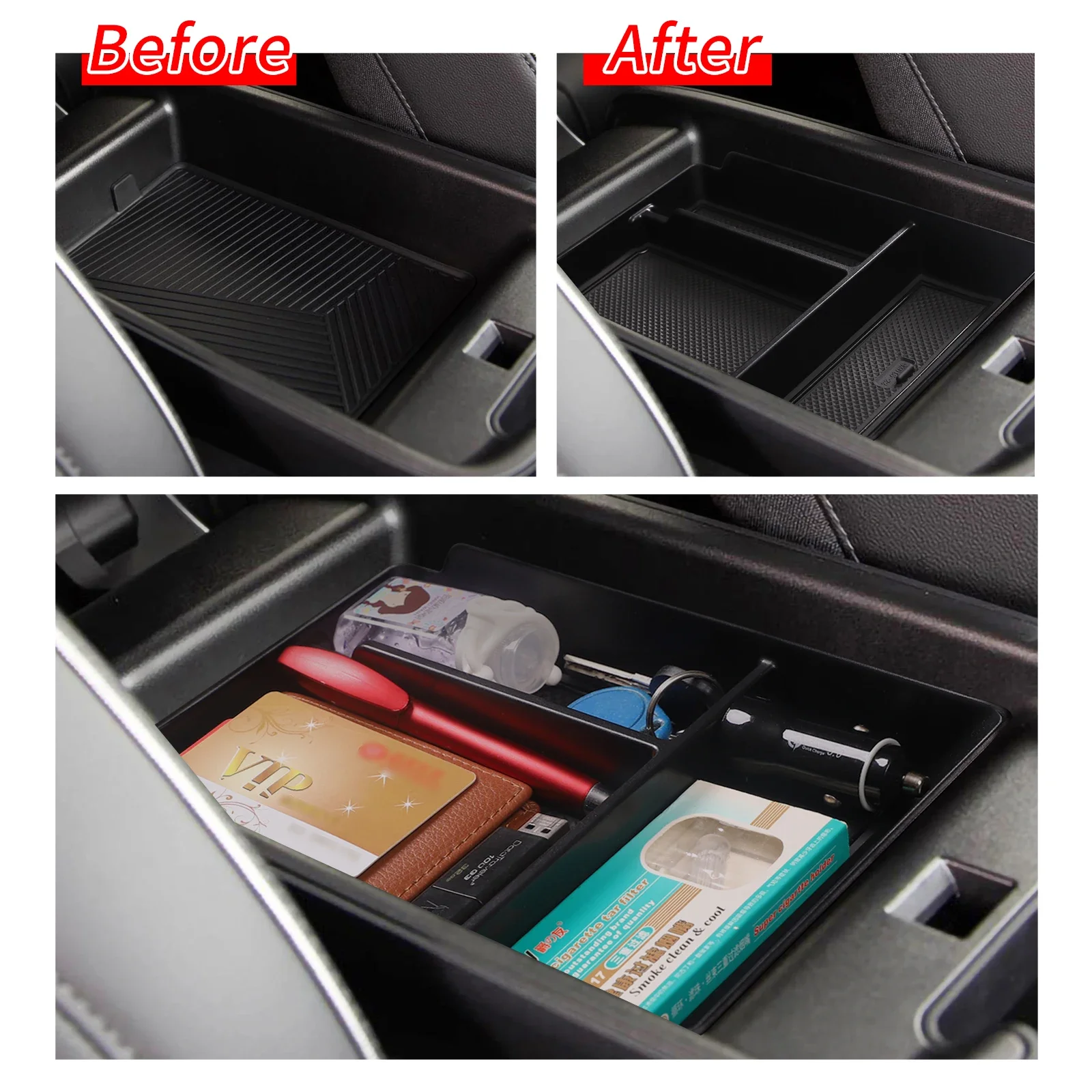 Hyundai IONIQ 5 Armrest Storage Box ABS PVC Organizer - Image 2