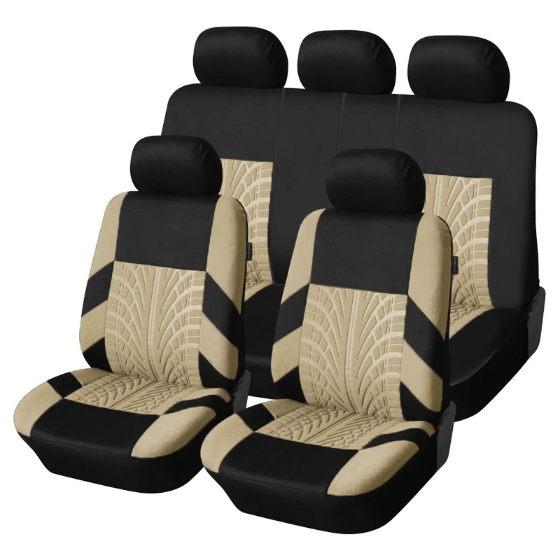 Universal Embroidery Car Seat Covers Cotton Organizer Set - Image 11